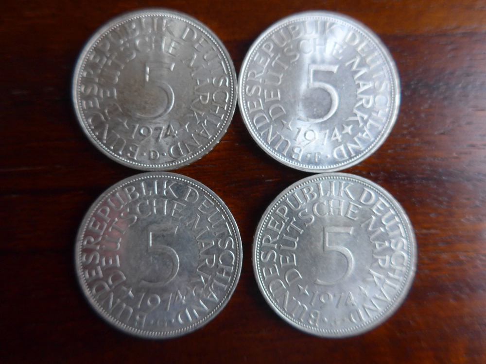 5DM Silbermünzen - komplette Sätze ab 24EUR