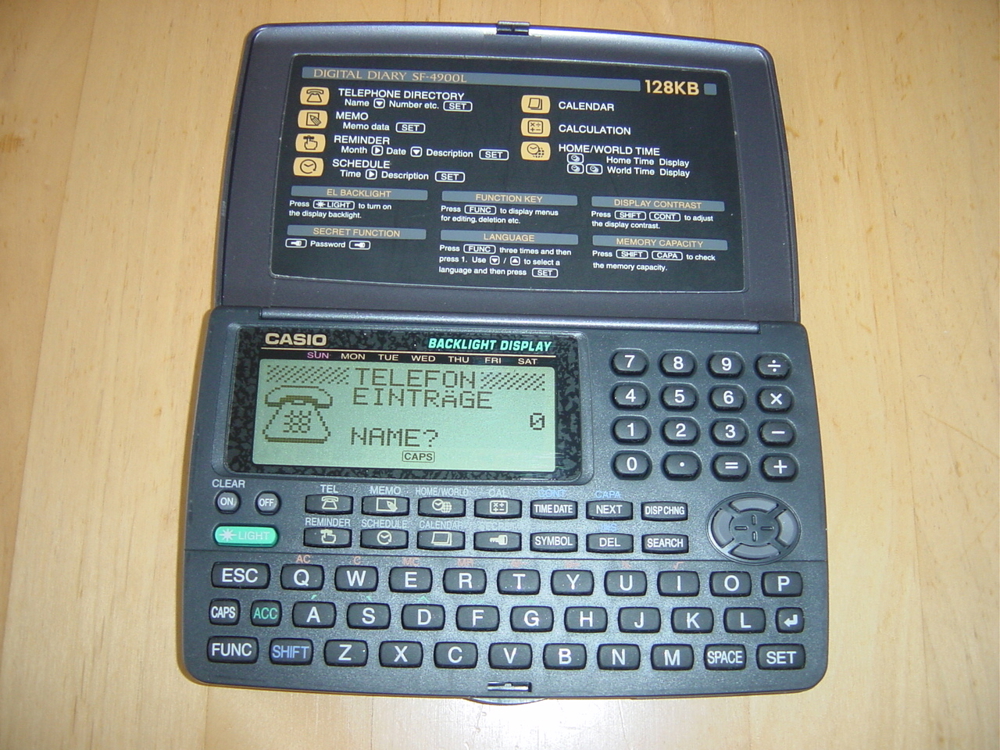 Datenbank Casio SF-4900 L Digital Diary 128 KB Backlight Dispay