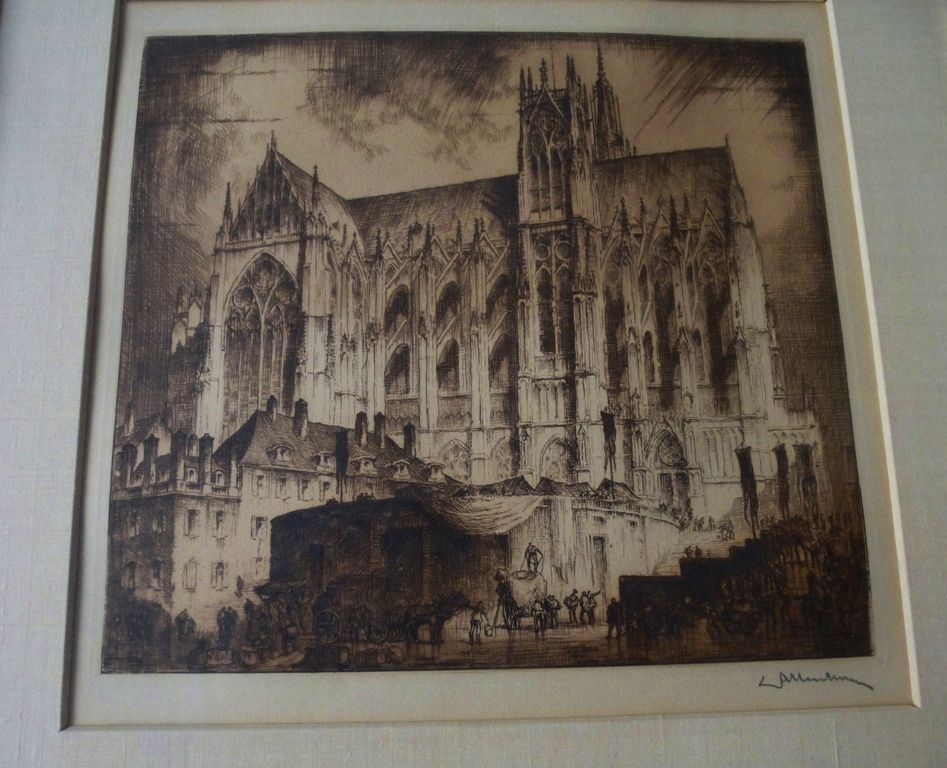 3 x Nürnberg Radierung, Gemälde sig, Dom zu Metz