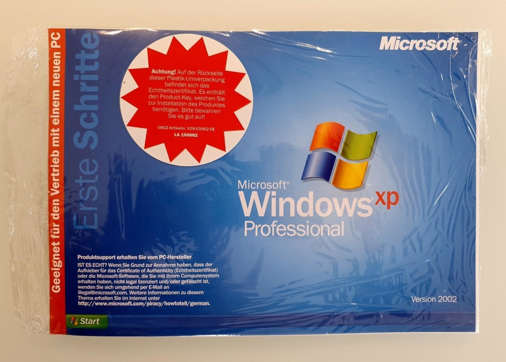 Windows XP Professional Lizenz + Service Pack SP3