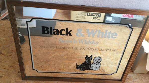 Großer Original Black & White Barspiegel   Dekospiegel, 65cm x 50cm, 1a Zustand, wenig benutzt