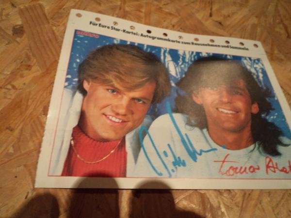Original Retro BRAVO Autogrammkarte "Modern Talking", 1980er Jahre, sehr rares Sammlerobjekt