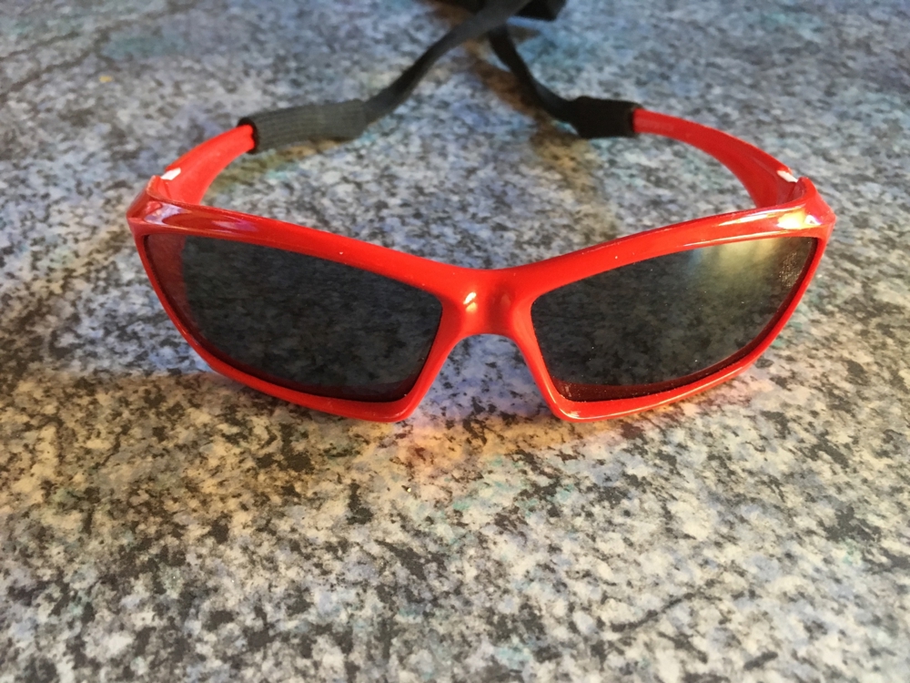Coole Kindersonnenbrille Sport UVEX, rot, abnehmbares Gummiband, 1a, neuwertig