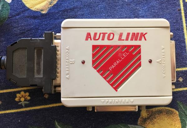 Automatischer Marken-Drucker-Switch "Auto-Link", 1a Zustand,voll funktionsfähig, mit 2 Druckerkabeln