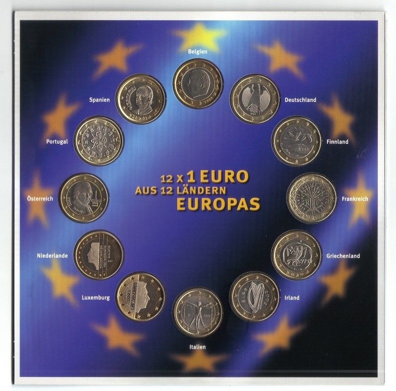 12 x 1 Euromünzen