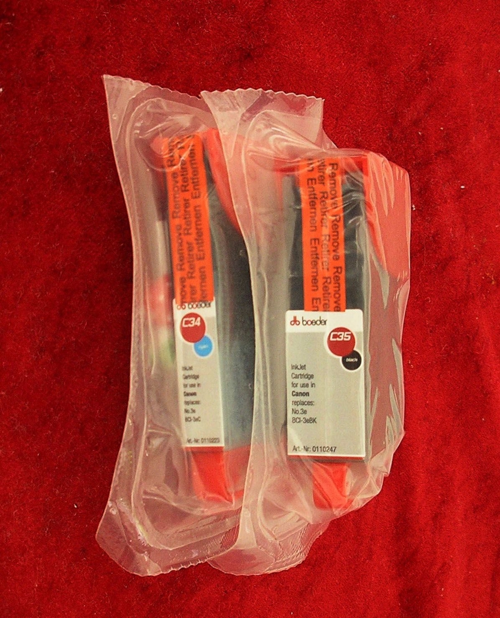 Verschenken   Tausch 2 Druckerpatronen für Canon: blau BCI-3eC, schwarz BCI-3eBK, neu