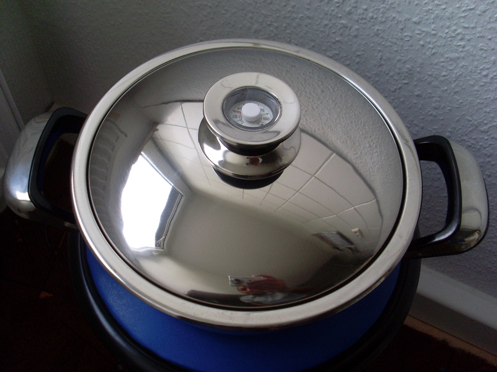 Kochtopf Edelstahl 23cm+Deckel+Therometer alle Herdarten+Koch Buch Gratis dazu !