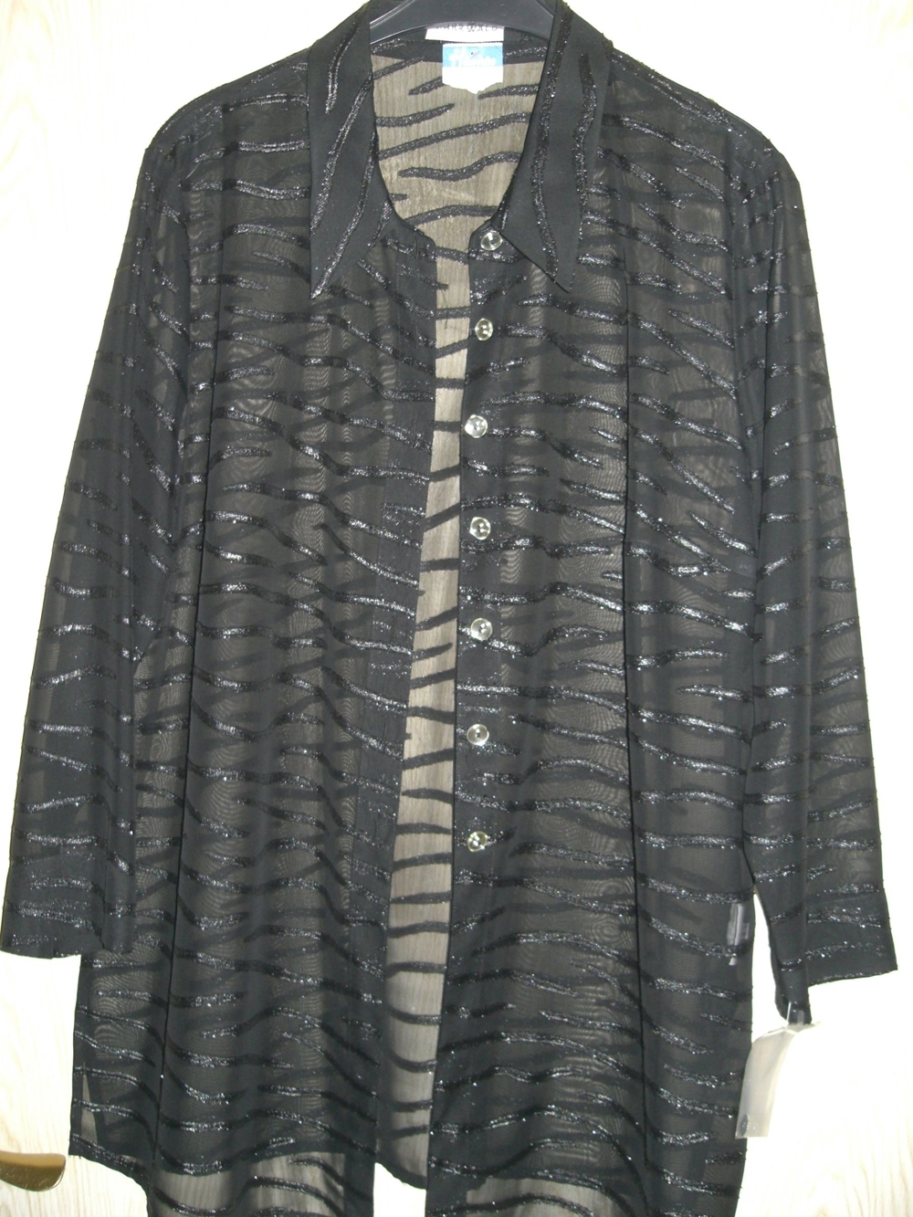 schwarze, neue, exklusive, transparente Bluse Gr. 50