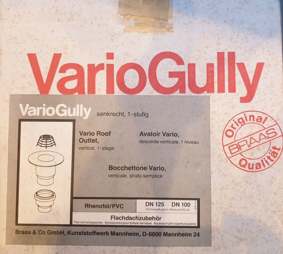 Braas Vario Gully DN125 / DN100 für Flachdächer