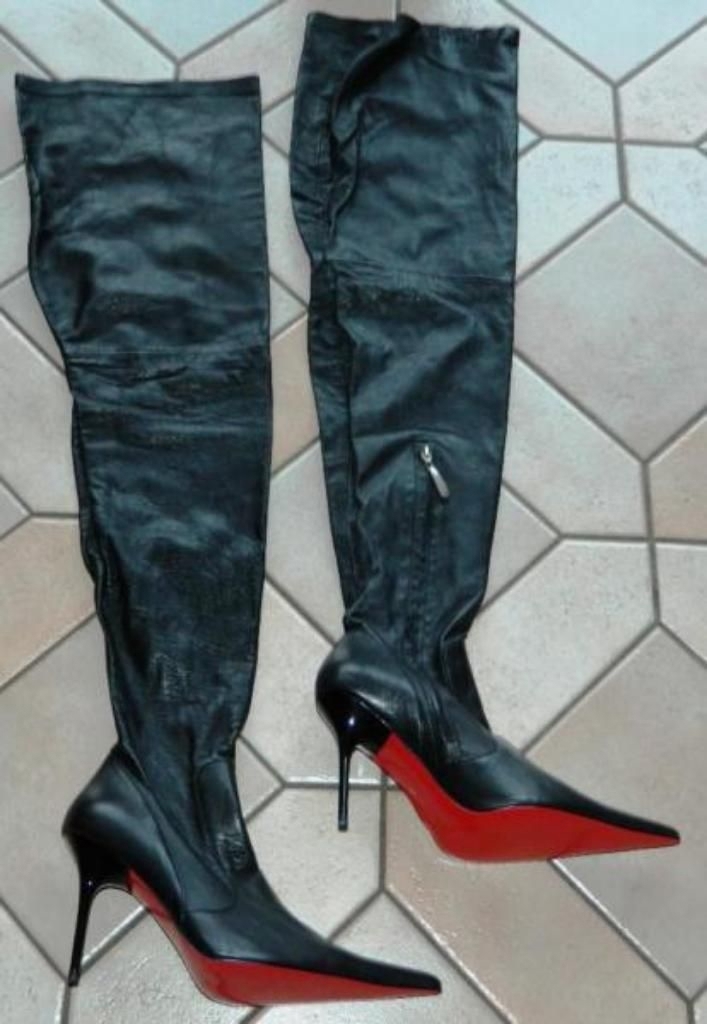 Overknee Lederstiefel Gr.37 mit Bleistiftabsatz, ca. 86 cm hoch, Lederstiefel Everest Gr.37, ca.40cm