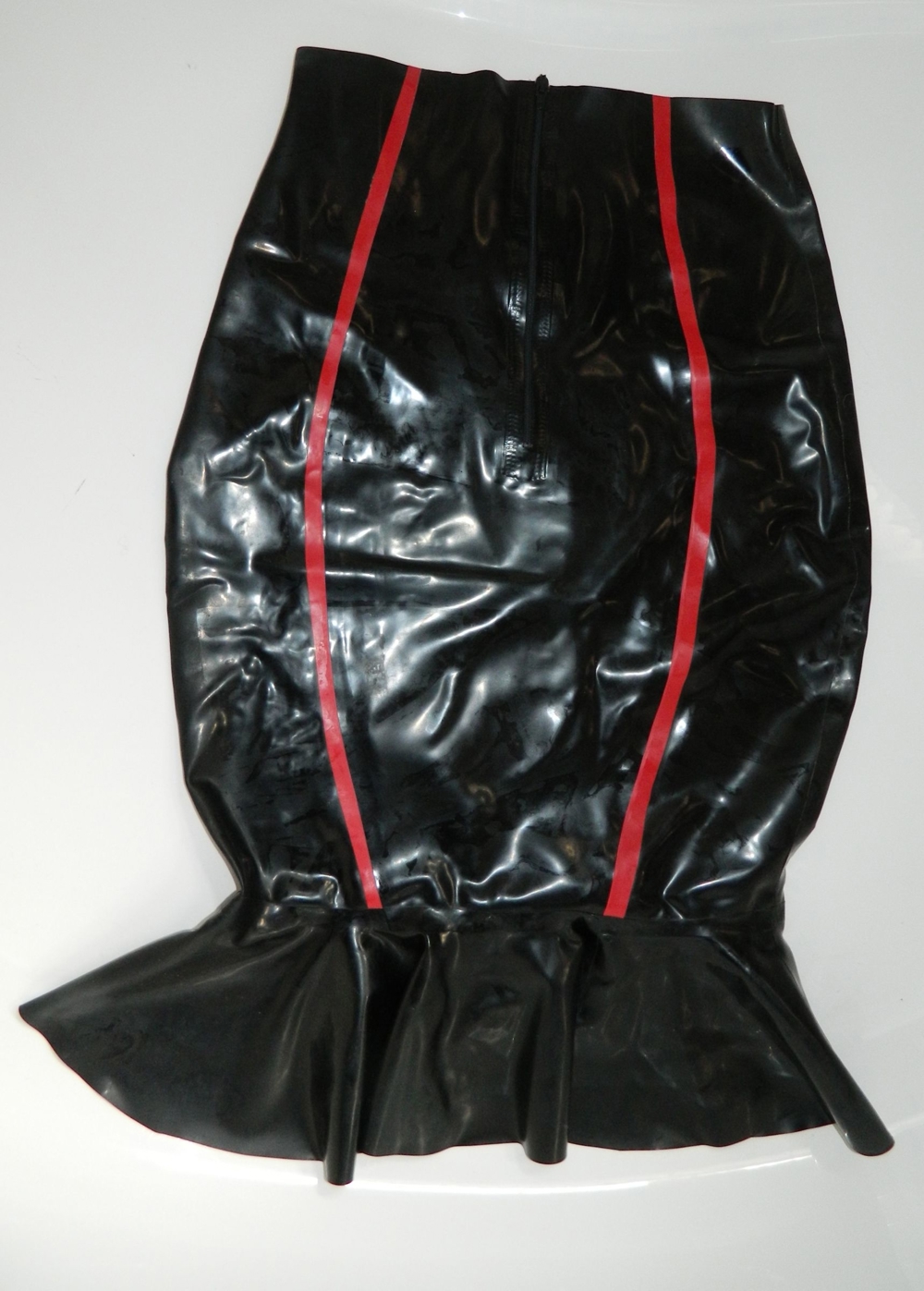 Latexleggings, Langes schwarzes Latexkleid ca.145cm, Latexmaske