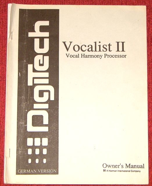 Bedienungsanleitung deutsch für DigiTech Vocalist II Owner``s Manual Vocal