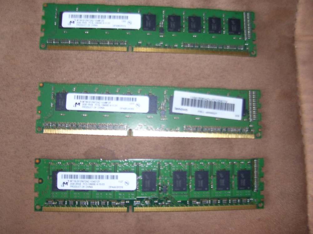 Ram 3 X 2 GB Ram PC3-10600E