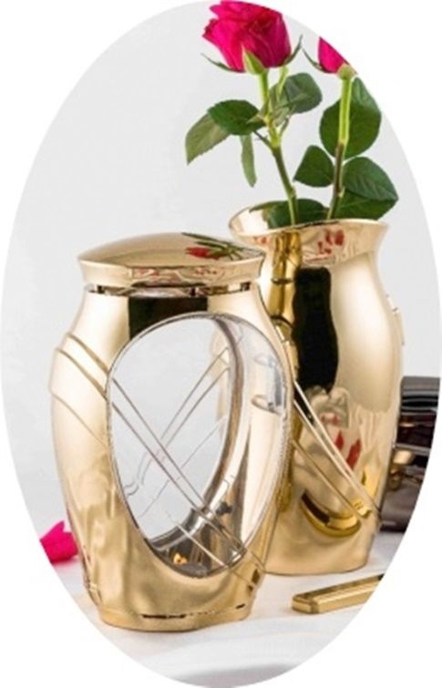 Exclusives Grabschmuck-Set "Kamelia" Grablampe   Grabvase   Grablaterne   Vase