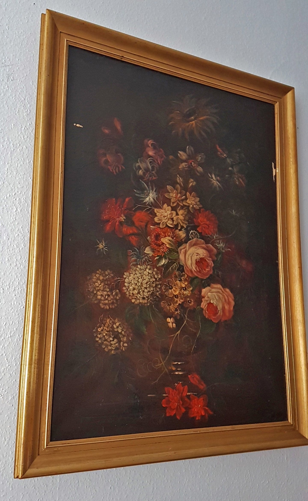 Mystisch Ölgemälde Nymphenburg 1910 Blumen Gräfin von Tattenbach Antik Kunst Art