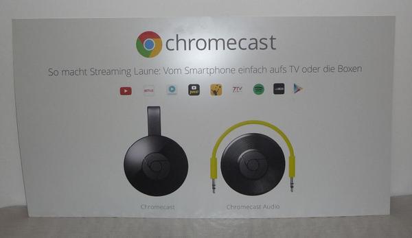 Schild Chromecast, Streaming Smartphone Dekoration Kopfhörer Logo