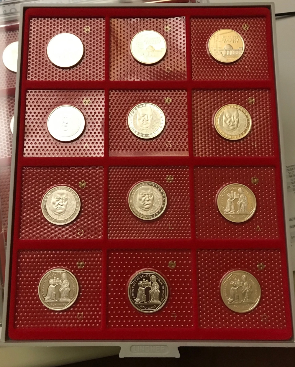10 Mark Münzen 1998 - 2001 in Spiegelglanz, 15,5 Gramm 925 1000 Feinsilber