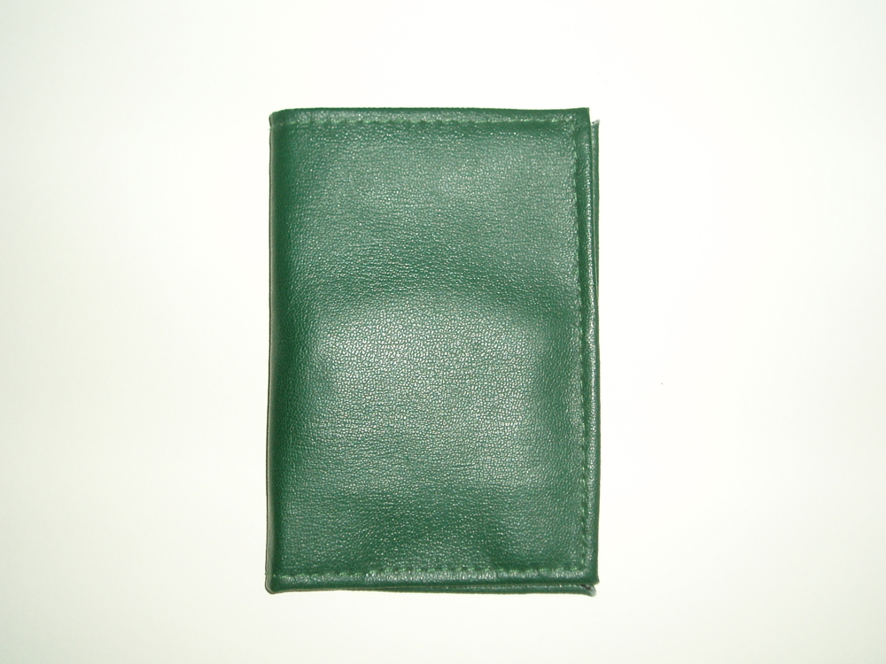 Geldbörse   Portemonnaie aus dunkelgrünem Kunstleder