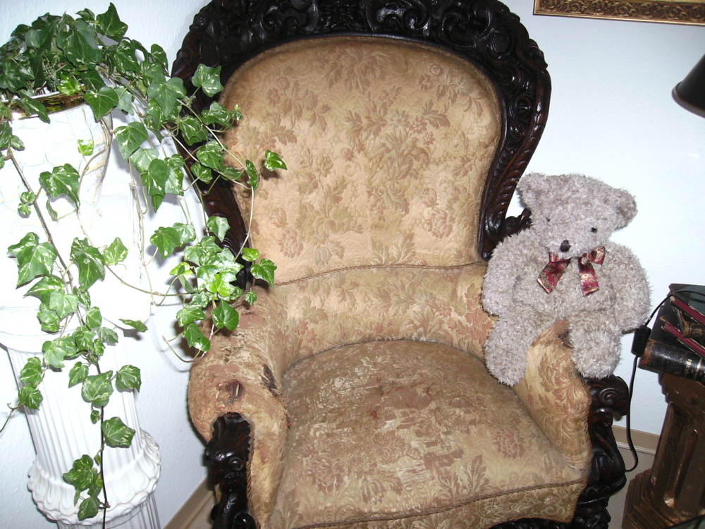 einzigartiger alter Mooreichen Sessel reichlich geschlitzt ca.1860- oder. Angebot