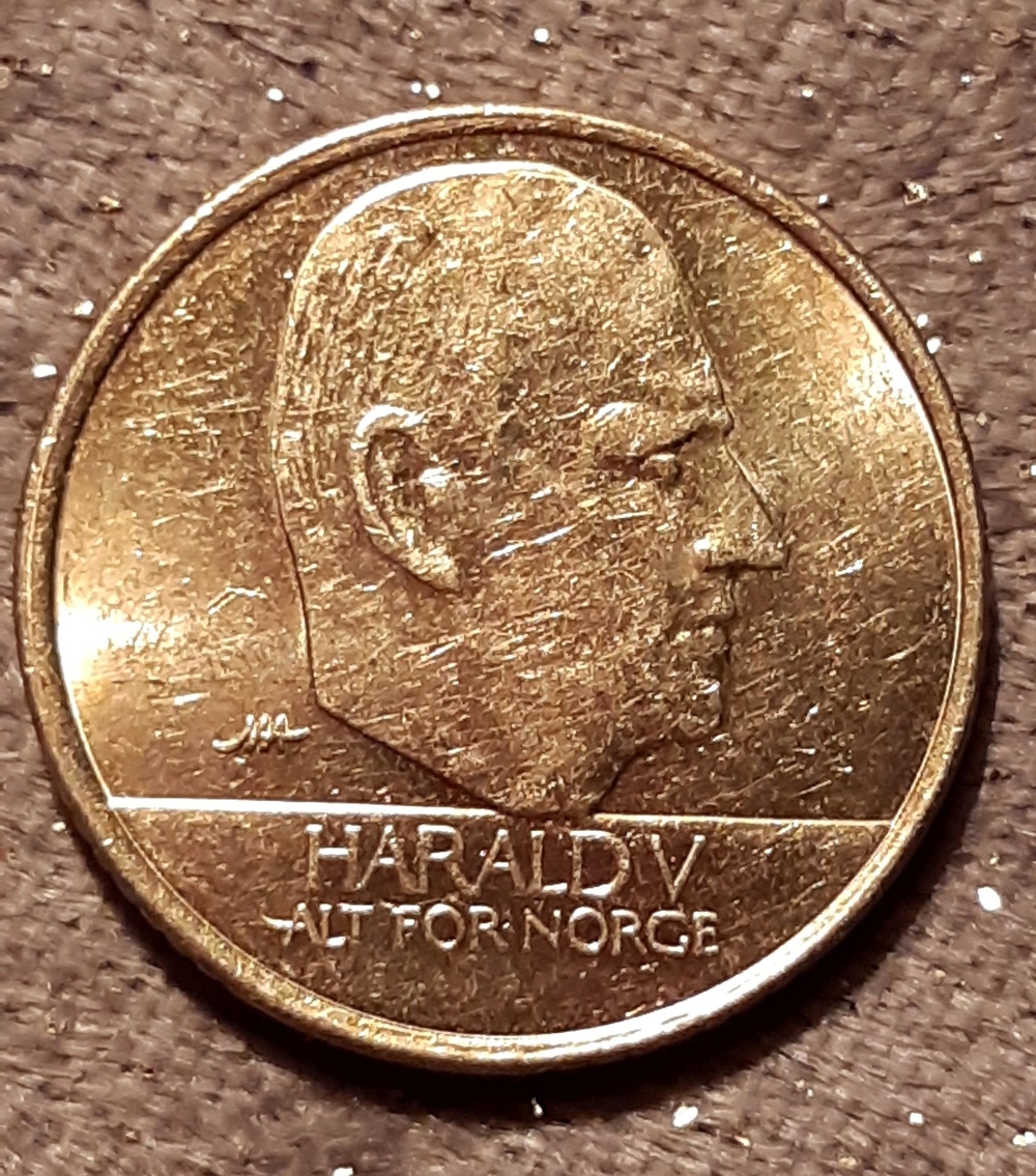 1995: 10 Kronen, Norwegen, erhebliche Fehlprägung!