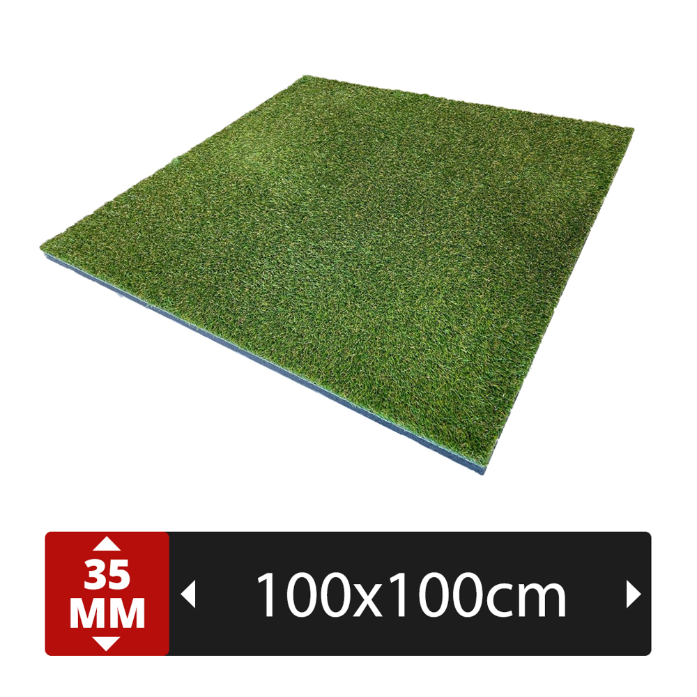 Grasfliese "DECO" 100x100x3,5cm AKTION 01-2023 ab 10qm - Indoor & Outdoor geeignete Kunstrasenmatte