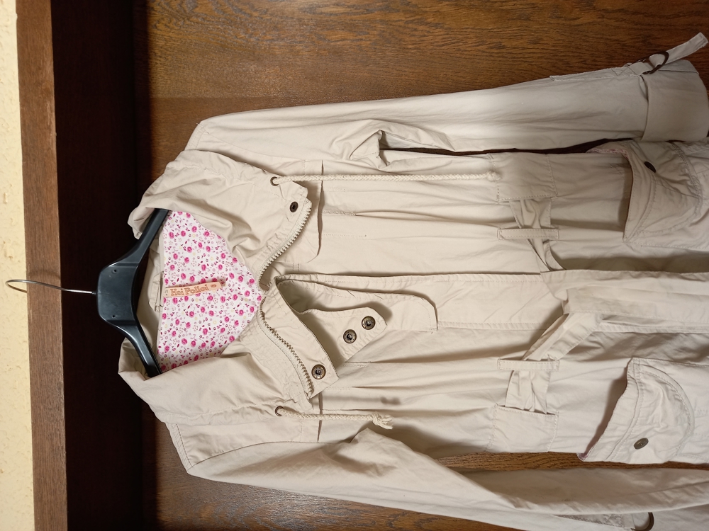 Trenchcoat Hoi Polloi Gr.6/34/XS Sehr guter Zustand Jacke Mantel beige Gürtel Baumwolle 100 % Damen,