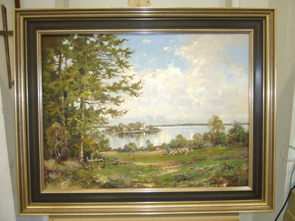 Ölgemälde - Schuster, Otto C. - Chiemsee mit Fraueninsel