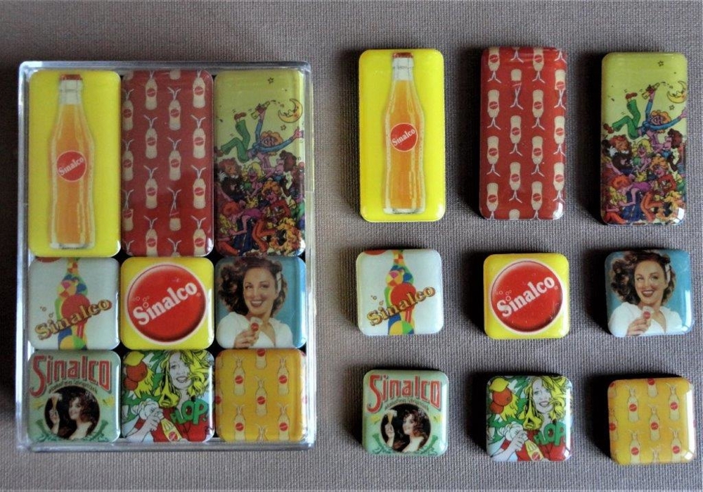 Magnet-Set, Sinalco Getränke, 9 Kühlschrankmagnete, Nostalgic Art, Neu, OVP