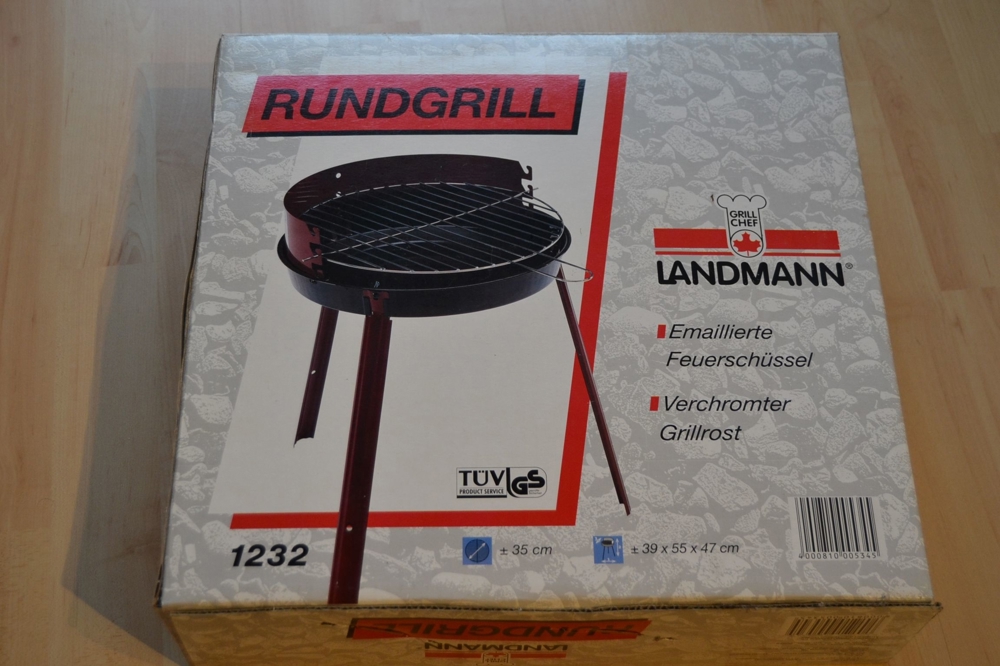 Verkaufe Landmann Rundgrill, Durchmesser 35 cm, emaillierte Feuerschüssel, verchromter Grillrost