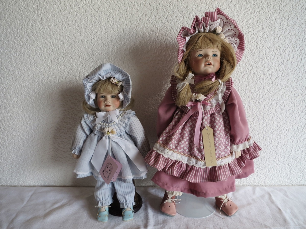 2 Puppen von Christa Lange Sammlerpuppe handgemacht Puppe