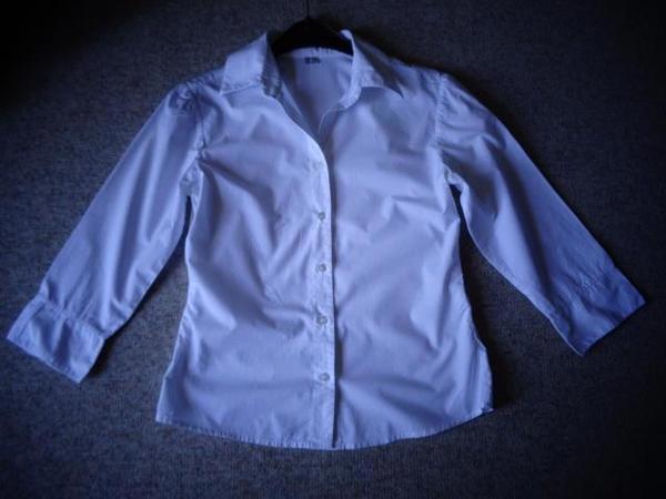 Mädchenbekleidung Bluse Gr. 34 weiß 3/4 Arm