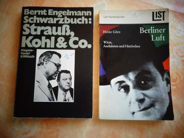 Vintage - Bücher Strauß, Kohl und Co., Berliner Luft, je Buch 1,00 Euro