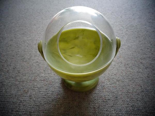 Deko Wattebox Kugel, grün/transparent