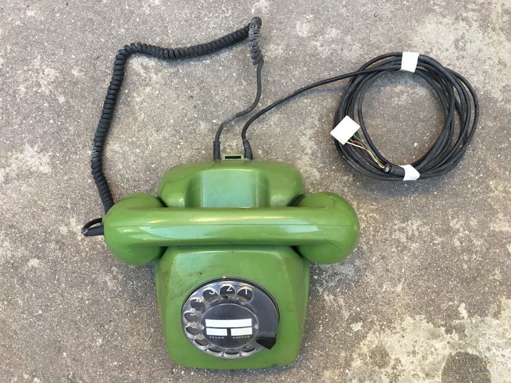 altes Vintage Telefon Wählscheibe Post FeTAp 611-2a grün Wahlscheibe