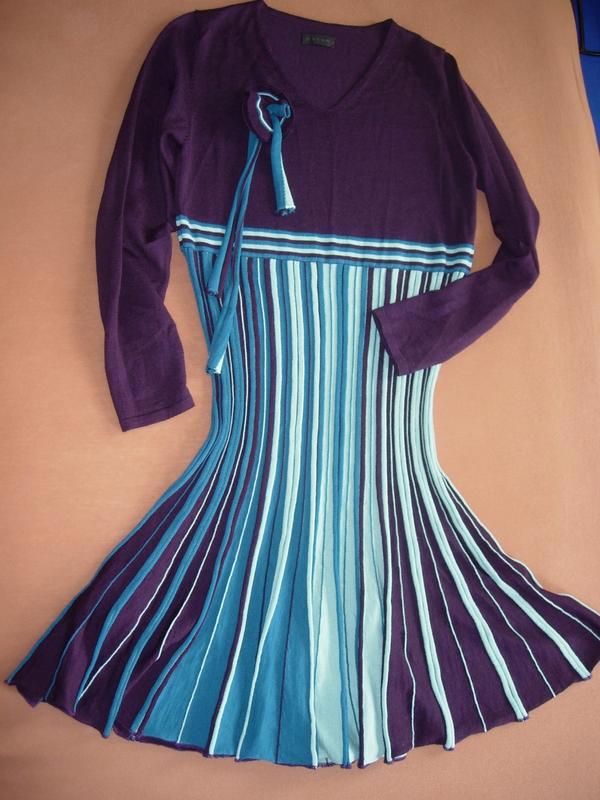 neuwertig - lila-blaues Baumwoll-Kleid Gr.L