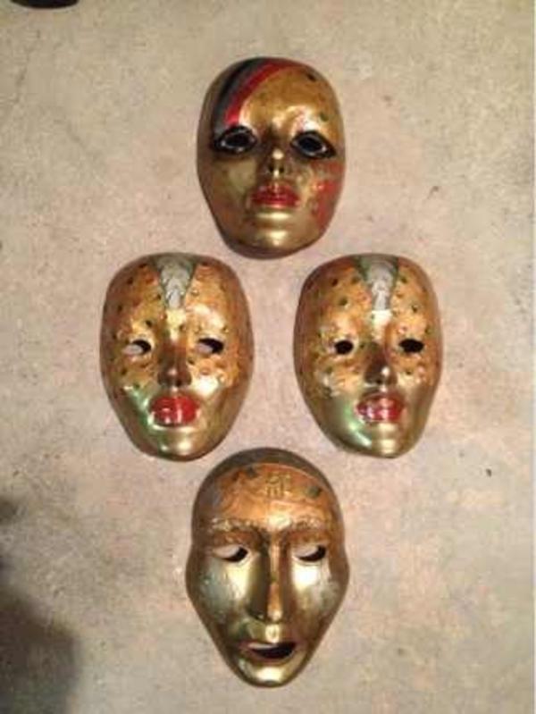 Masken Messing 4 Stück Topzustand für Sammler