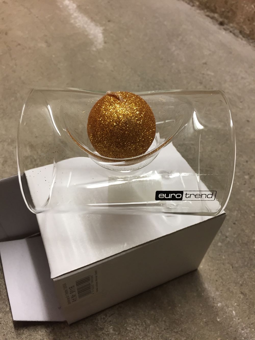 Teelichthalter Glas Designerhalter mit Kerze