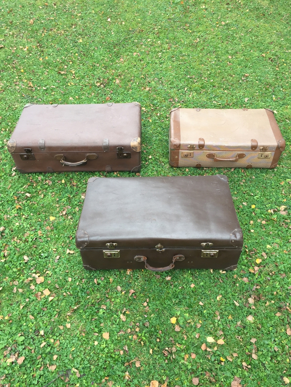 Koffer Antik, Vulkanfiber , 3 Stück 