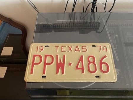 Texas Autokennzeichen aus 1974 ! Original