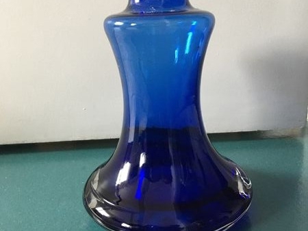 blaue Glas-Vase 19cm hoch
