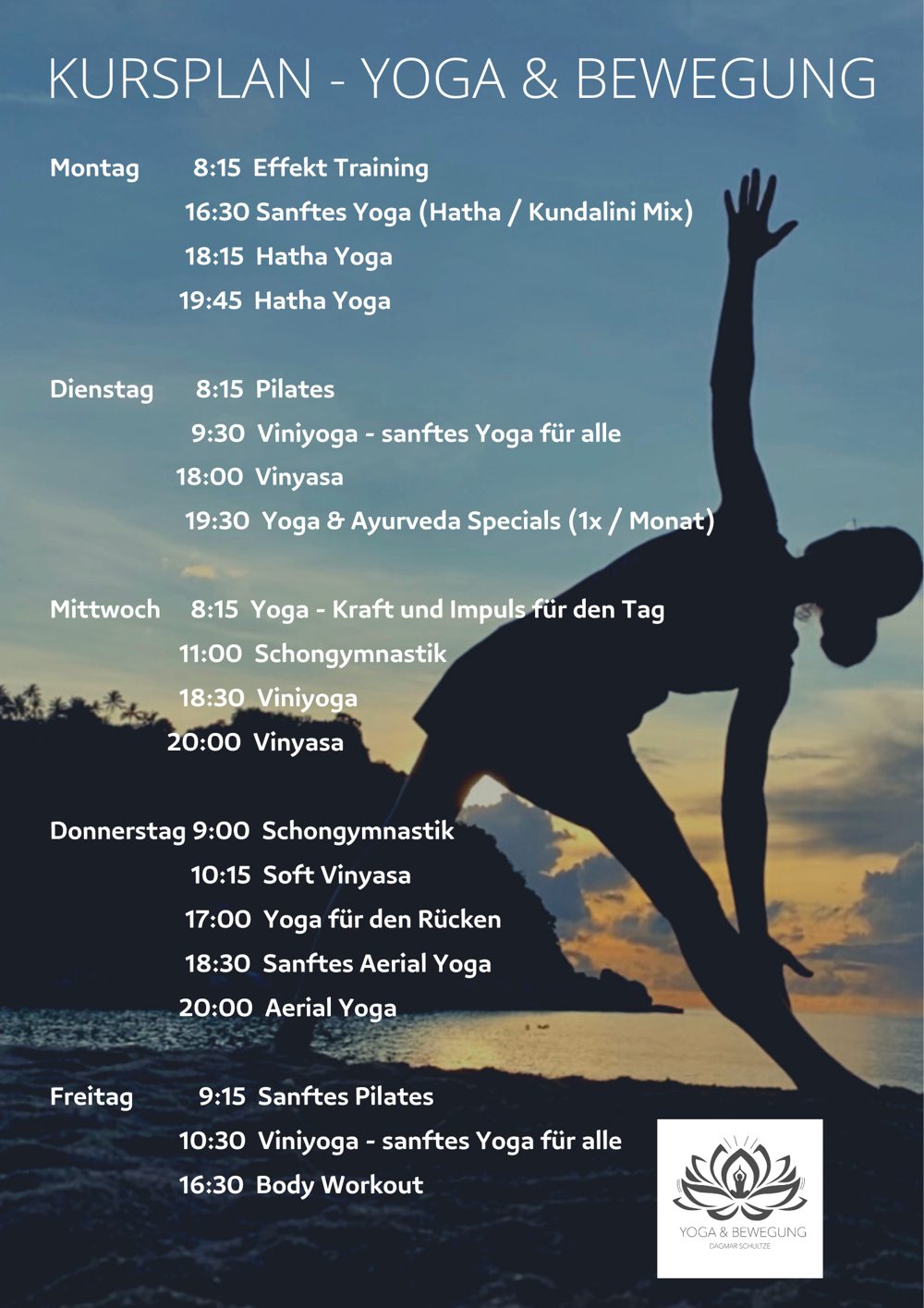 In Heidelberg: Yoga und Pilates Kurse, Aerial Yoga, Schongymnastik, Body Workout