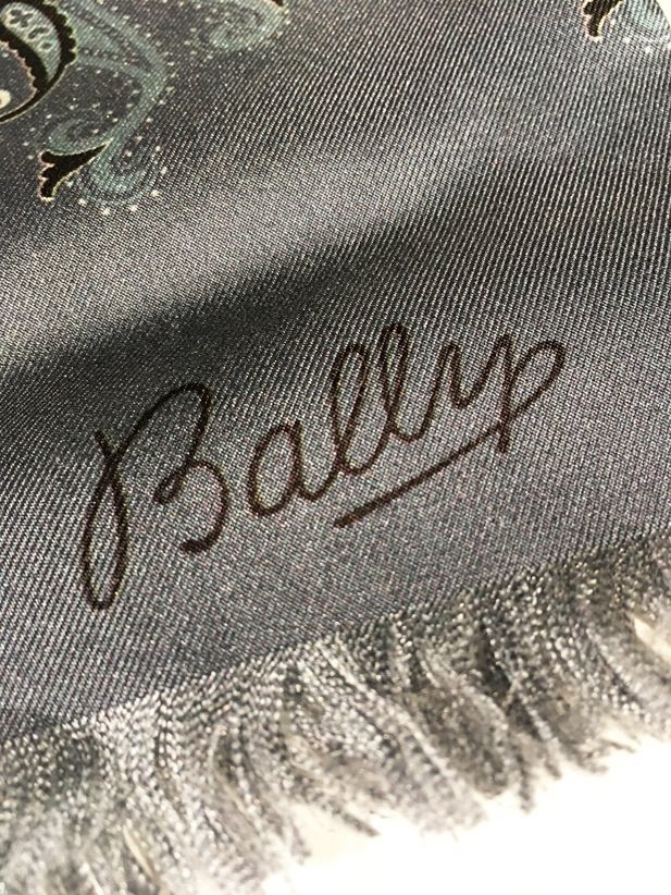Bally Schal, Seide, Farbe: grau mit Muster