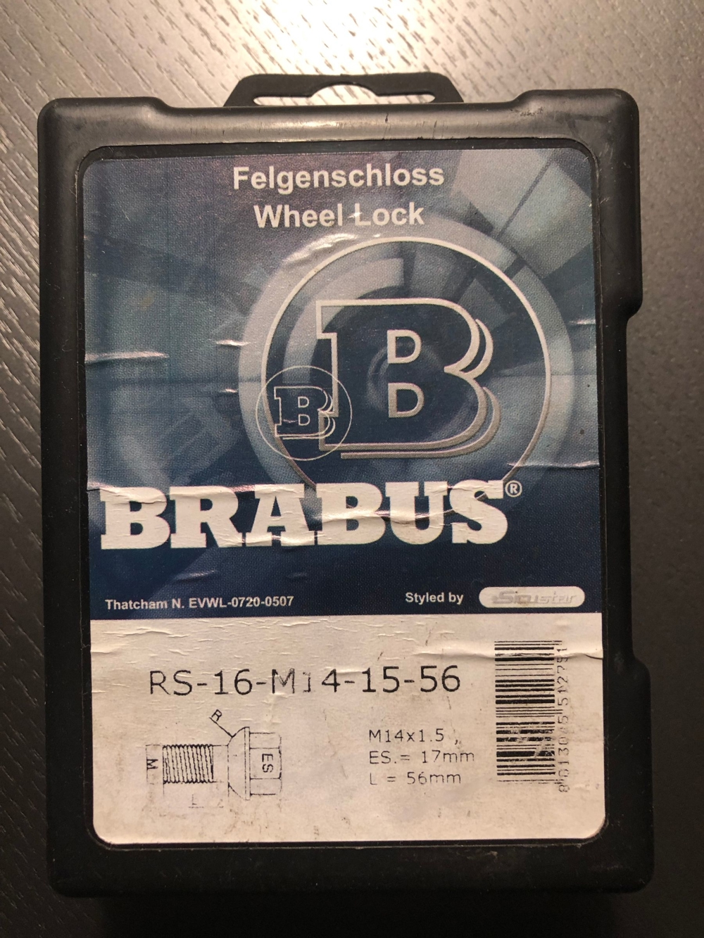 4x Brabus Felgenschlösser Wheel Lock, RS-16-M14-15-56, PKW, Auto, Felgen, Security,