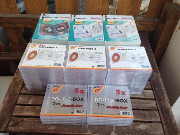 30x DVD Double Box + 10x 2CD Double-Box + 75x Slim-Case2, neu