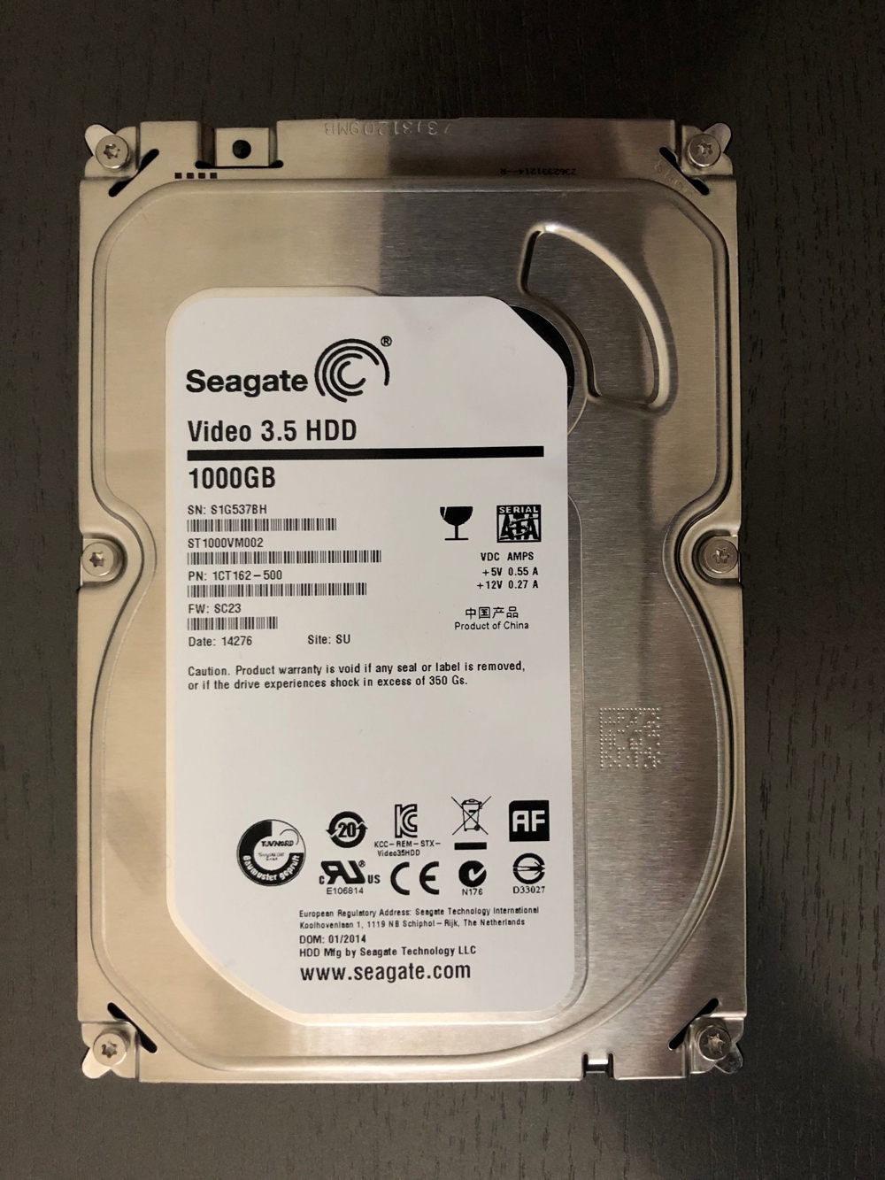 Seagate Video 3,5 1.000GB HDD, von SAT-Receiver, PC, Computer, Hardware, Spiele,
