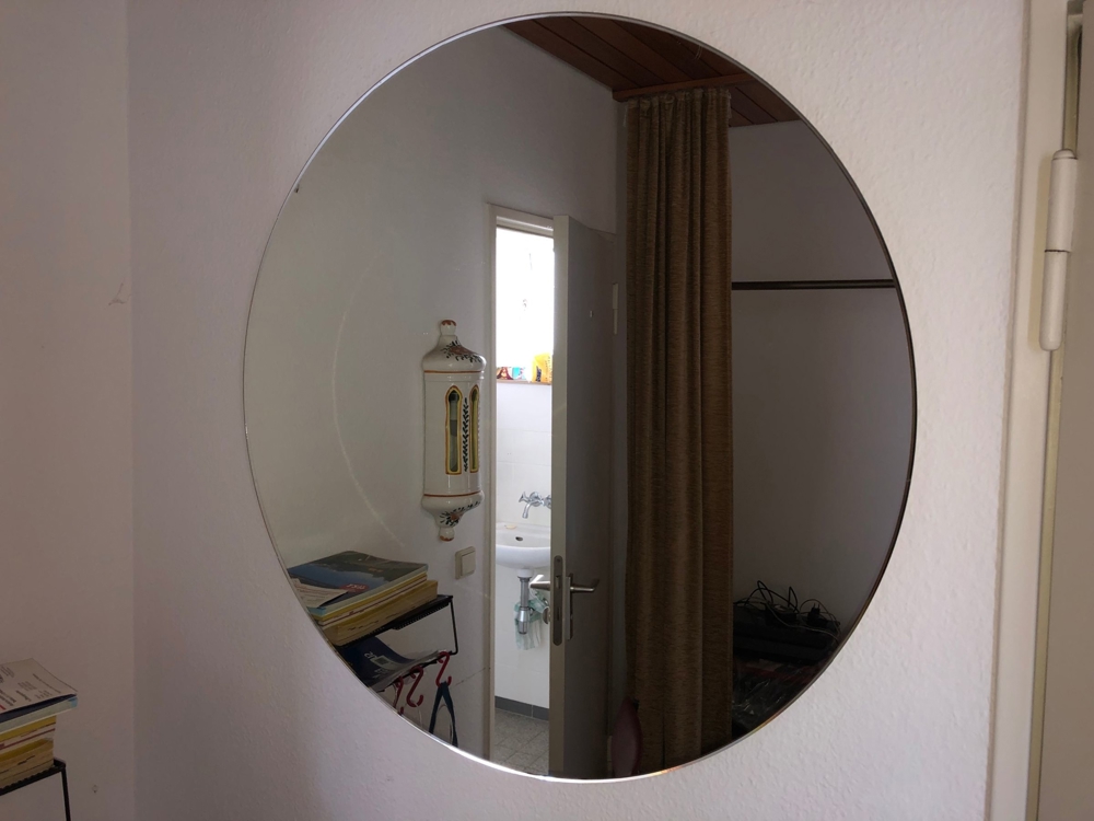 Kristal Wandspiegel, 90cm Durchmesser, Wohnung, Haus, Gang, Zimmer,