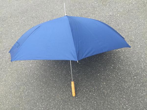 17x unbenutzte blaue Regenschirme mit kleinem Firmenaufdruck,