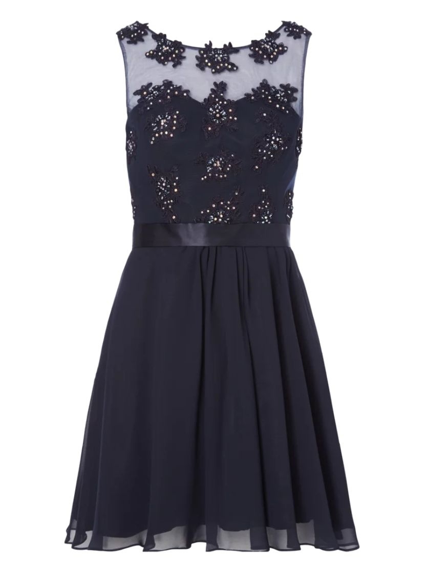 Kleid festlich Gr. 36 dunkelblau mit Stola für Abiball, Hochzeit, Party etc.