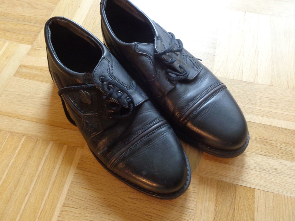 Vintage - Herren-Schuhe, Schnürschuhe, Gr. 41, schwarz/braun, gebraucht, Leder