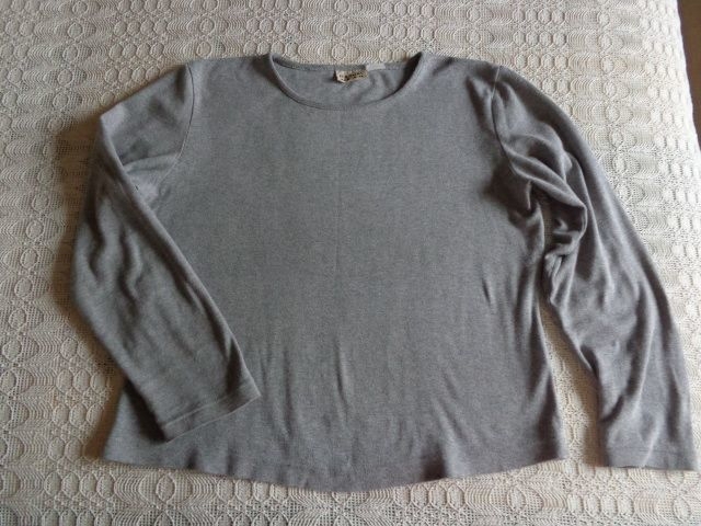 Shirt Langarm Langarmshirt, hellgrau, ca. Gr. 38 bzw. ca. Gr. M, Rundhals, Casual W.E.A.R.